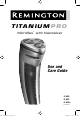 Remington TITANIUM PRO Microflex R-825s Use And Care Manual