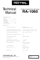 Rotel RA-1060 Technical Manual