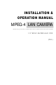 Sony MPEG4 LAN Camera Installation & Operation Manual