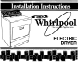 Whirlpool Electric dryer Installation Instructions