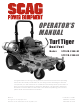 Scag Power Equipment Turf Tiger STT61V-31KB-DF Operator's Manual