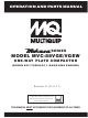 Multiquip Mikasa MVC-88VGE Operation And Parts Manual