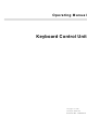 TimeLine Lynx Keyboard Control Unit Operating Manual