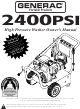 Generac Portable Products 2400PSI Owner's Manual