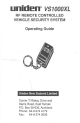 Uniden VS1000XL Operating Manual