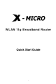 X-Micro WLAN 11g Quick Start Manual