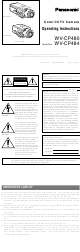 panasonic WV-CP480 Operating Instructions Manual
