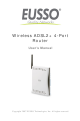 Eusso Wireless ADSL2+ 4-Port Router User Manual