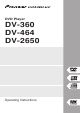 Pioneer DV-360 Operating Instructions Manual