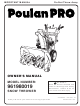 Poulan Pro 961980019 Owner's Manual