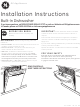 GE Built-In Dishwasher Installation Instructions Manual