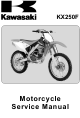 KAWASAKI KX250F SERVICE MANUAL Pdf Download | ManualsLib