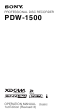 Sony PDW-1500 Operation Manual