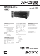 Sony DVP-CX850D Service Manual