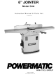 Powermatic 54A Instruction Manual & Parts List