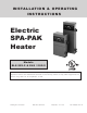 Raypak ELS 552-2 Installation & Operating Instructions Manual