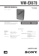 Sony Walkman WM-EX678 Service Manual