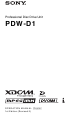 Sony PDW-D1 Operation Manual