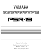 Yamaha PortaTonee PSR-19 Owner's Manual