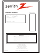 Zenith P60W26 Series Service Manual
