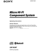 Sony HCD-BX5BT - Receiver, Amplifier, Bluetooth Operating Instructions Manual