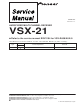 Pioneer VSX-21 Service Manual