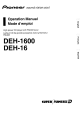 Pioneer Super Tunet IIID DEH-1600 Operation Manual