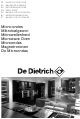 DeDietrich Microwave Oven User Manual