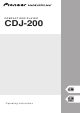Pioneer CDJ-200 Operating Instructions Manual