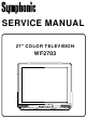 Symphonic WF2703 Service Manual