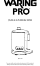 Waring JEX328 Instruction Book