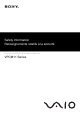 Sony VAIO VPCM11 Series Safety Information Manual