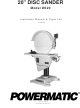 Powermatic DS20 Instruction Manual & Parts List