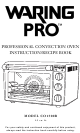 Waring PRO CO1500B Instructions/Recipe Book