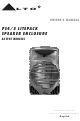 Alto PS4/5 LITEPACK ACTIVE SPEAKER Owner's Manual