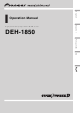Pioneer DEH-1850 Operation Manual