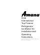 Amana IC56 Installation And Operating Instructions Manual