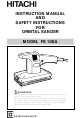 Hitachi FS 10SA Instruction Manual And Safety Instructions