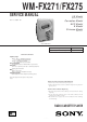 Sony WM-FX271 Service Manual