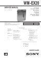 Sony Walkman WM-EX20 Service Manual