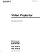 Sony Bravia HDMI VPL-AW15 Operating Instructions Manual