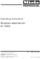 Miele G 7893 Operating Instructions Manual