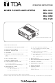 Toa BG-1015 Operating Instructions Manual