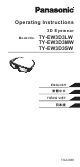 Panasonic TY-EW3D3LW Operating Instructions Manual