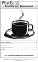 West Bend Large Capacity Coffeemakers Instruction Manual