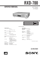 Sony RXD-700 Service Manual