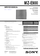 Sony MZ-E900 Service Manual