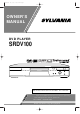 Sylvania Sylvania SRDV100 Owner's Manual