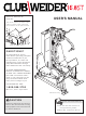 Club Weider 168ST WESY69100 User Manual