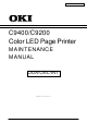 Oki C9400 Maintenance Manual